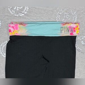 VS PINK VINTAGE BLING FOLDOVER FLARE YOGA PANTS NWOT